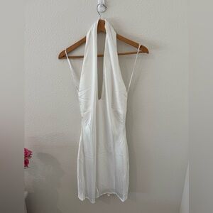 Lulu's White Backless Halter Dress
